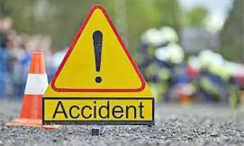 மின்கம்பம் மீது பஸ் மோதல்; 3 பேர் காயம்