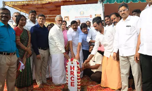 இந்து கோவில்களுக்கு சொந்தமான 1,00,001-வது ஏக்கர் நில அளவீடு செய்யும் பணி- தொடங்கி வைத்த அமைச்சர் சேகர்பாபு