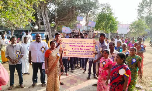 வாக்காளர் தின விழிப்புணர்வு பேரணி