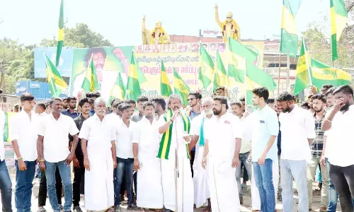 தஞ்சையில், முக்குலத்து புலிகள் கட்சியினர் ஆர்ப்பாட்டம்