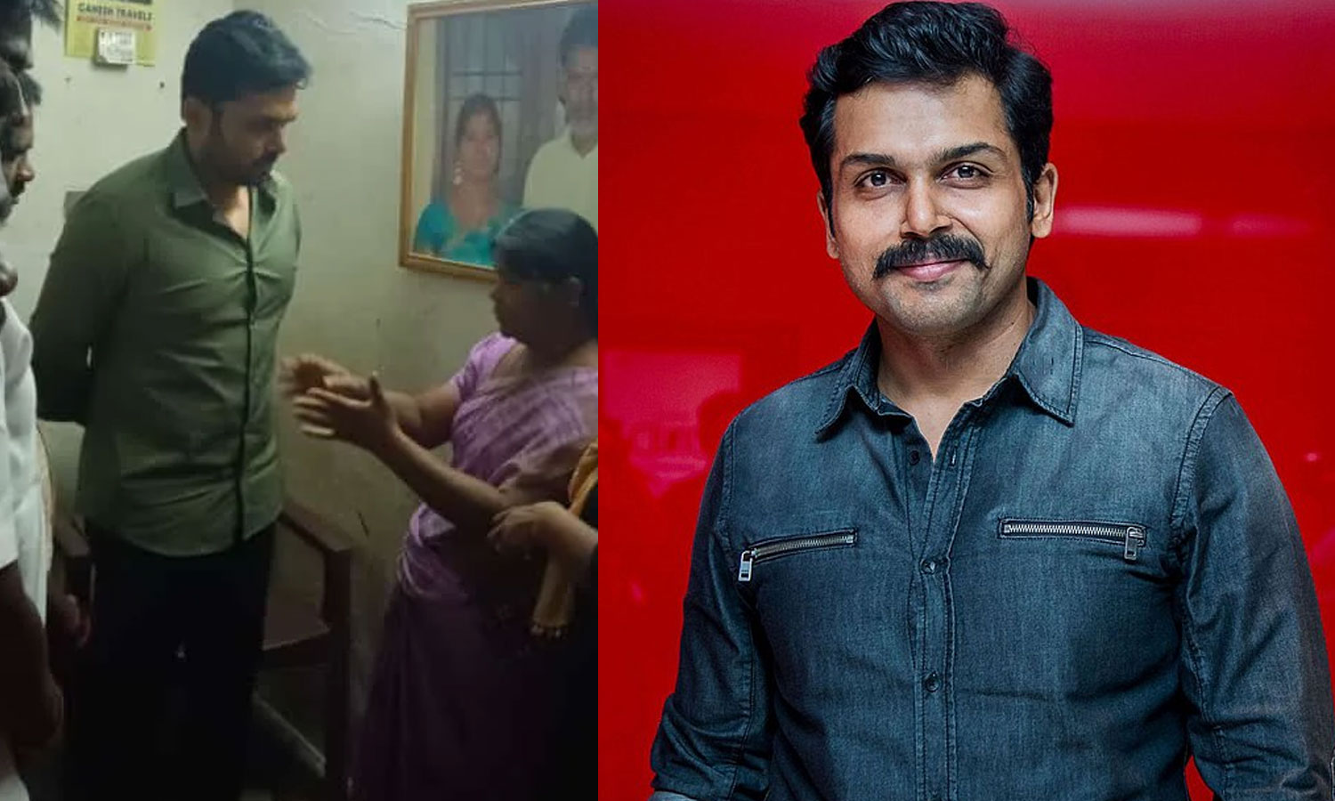 Karthi pays tribute by going to the home of a fan who died of a heart attack