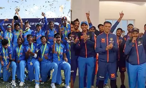 ஜூனியர் மகளிர் அணிக்கு வாழ்த்துக்கள் தெரிவித்த இந்திய ஆடவர் அணி: வைரலாகும் வீடியோ