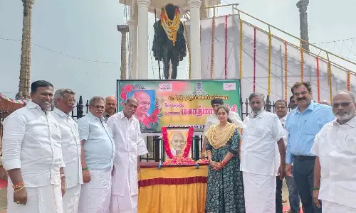 காந்தி சிலைக்கு முதல்-அமைச்சர் ரங்கசாமி மாலை