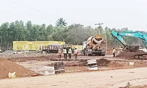 தண்டராம்பட்டு வழியாக செல்லும் திருவண்ணாமலை- அரூர் 4 வழி சாலை பணிகள் தீவிரம்