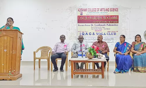 திருச்செந்தூர்  ஆதித்தனார் கல்லூரியில் புற்றுநோய் விழிப்புணர்வு நிகழ்ச்சி
