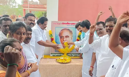 சங்கரன்கோவிலில் அண்ணா நினைவு தினம் -  அமைச்சர் மூர்த்தி,  ராஜா எம்.எல்.ஏ. பங்கேற்பு