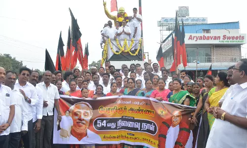 தி.மு.க. சார்பில் அண்ணா நினைவு தினம் கடைபிடிப்பு