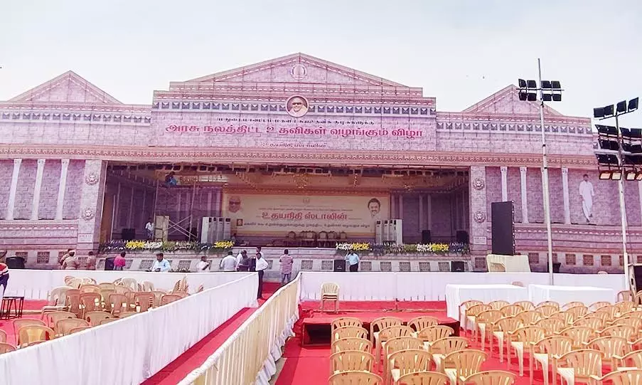 மதுரை ரிங்ரோடு கலைஞர் திடலில் 75 ஆயிரம் மகளிர் குழுக்களுக்கு நலத்திட்ட உதவிகள்