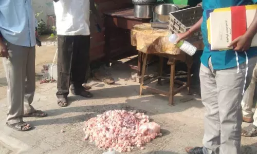 தடையை மீறி இறைச்சி விற்ற கடைகள் மீது நடவடிக்கை - 100 கிலோ பறிமுதல் செய்து அழிப்பு