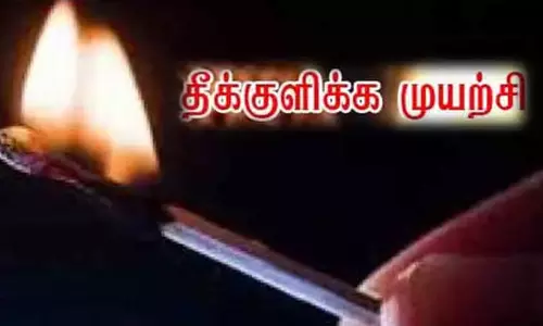 தந்தை மீது பொய்வழக்கு போட்டதாக கூறி நெல்லை கோர்ட்டில் அக்காள்-தம்பி தீக்குளிக்க முயற்சி