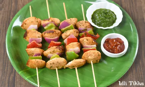 10 நிமிடத்தில்  செய்யலாம் கலக்கலான இட்லி டிக்கா