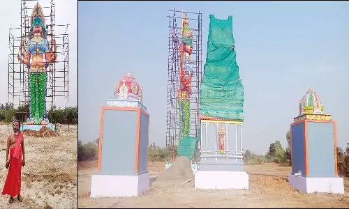 நவ காளியம்மன் கோவிலில் 71 அடி உயர சிலை அமைப்பு: ஏப்ரல் 23-ந்தேதி கும்பாபிஷேகம்