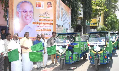 வீடு, வீடாக சென்று குப்பைகள் சேகரிக்கும் பணி-சபாநாயகர் ஏம்பலம் செல்வம் தொடங்கி வைத்தார்