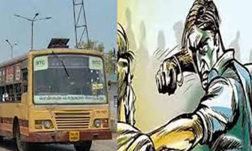 அரசு பஸ் கண்டக்டர், டிரைவர் மீது தாக்குதல்