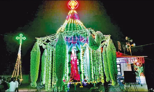 திருப்பனந்தாள் அருகே, மானம்பாடி புனித லூர்து அன்னை ஆலயத்தில் தேர் பவனி