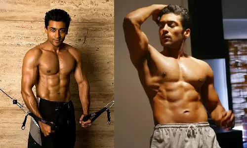 வாரணம் ஆயிரம் படம் போன்று கடுமையான உடற்பயிற்சியில் சூர்யா