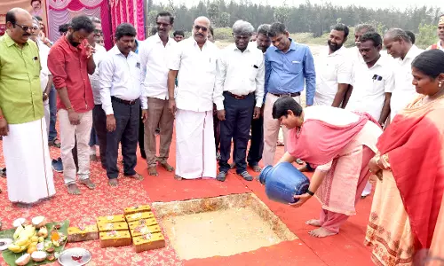 அரியலூரில் செயல்முறை கிடங்கு கட்டுமான பணிக்கு அடிக்கல் நாட்டு விழா