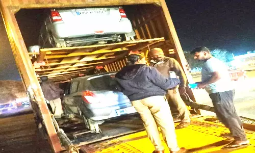 பள்ளிகொண்டா சுங்கச்சாவடியில் போலீசார் வாகன சோதனை