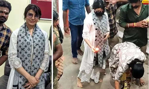 நடிகை சமந்தா பழனி முருகன் கோயிலில் சாமி தரிசனம்