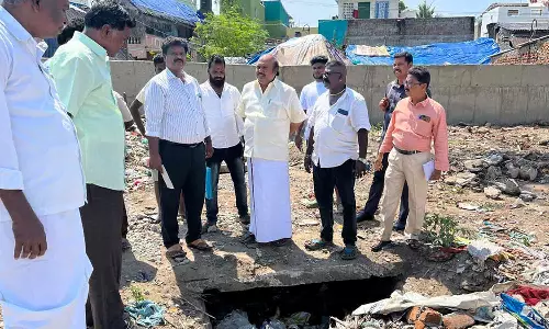 பாலம் அமைக்கும் பணி -கென்னடி எம்.எல்.ஏ. ஆய்வு