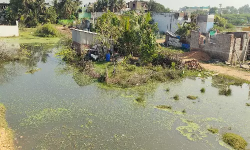 கடலூர் கே.கே நகரில் சுத்திகரிப்பு நிலையத்தில் மோட்டார் பழுதுவீடுகளை சுற்றி கழிவு நீர் தேங்குவதால் நோய் பரவும் அபாயம்,
