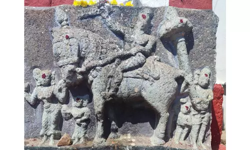 நத்தம் அருகே நாயக்கர் காலத்து குதிரைவீரன் நடுகல் கண்டுபிடிப்பு