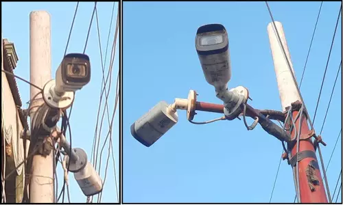 பாணாவரத்தில் செயல்படாமல் இருக்கும் கண்காணிப்பு கேமராக்கள்