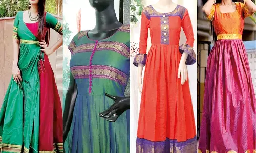 பழைய புடவைகளில் புது பேஷன் ஆடைகளை உருவாக்கலாம்...