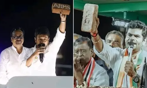 உதயநிதி ஸ்டாலின்-அண்ணாமலை செங்கலுடன் மாறி, மாறி பிரசாரம்