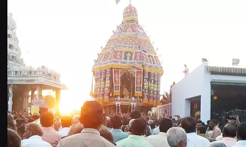 வெள்ளகோவில் வீரக்குமாரசாமி கோவில் தேர் நிலை சேர்ந்தது