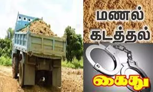 மணல் கடத்திய வாலிபர் கைது