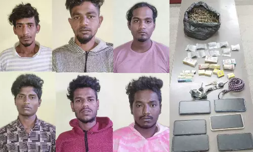 ஆரணியில் கஞ்சா கடத்தி வந்த 6 வாலிபர்கள் கைது: 1.250 கிலோ கஞ்சா பறிமுதல்