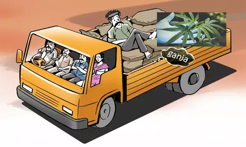 பஞ்சு மூட்டைக்குள் பதுக்கி கஞ்சா கடத்தலா?