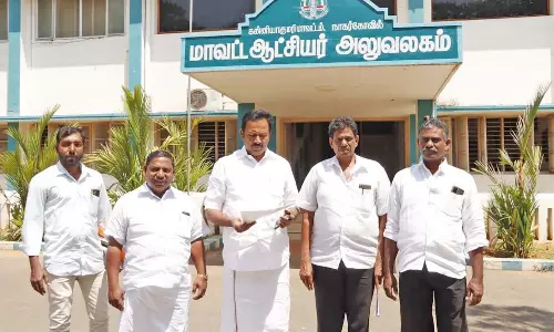 குமரி மாவட்டத்தில் கடைமடை பகுதிக்கும் தண்ணீர் செல்ல போர்க்கால அடிப்படையில் கால்வாயை சீரமைக்க வேண்டும் - கலெக்டர் அலுவலகத்தில் ராஜேஷ்குமார் எம்.எல்.ஏ. மனு