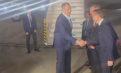 ஜி20 கூட்டத்தில் பங்கேற்க இந்தியா வந்தடைந்தார் ரஷிய வெளியுறவு மந்திரி