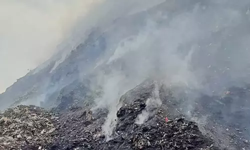 வலம்புரிவிளை குப்பை கிடங்கில் 2-வது நாளாக தீயை அணைக்க வீரர்கள் போராட்டம்- பொதுமக்கள் கடும் அவதி