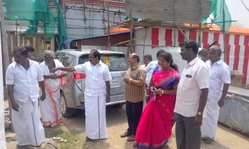 பேரூராண்டார் கோவில் கும்பாபிஷேக விழா-அமைச்சர் மெய்யநாதன் ஆய்வு