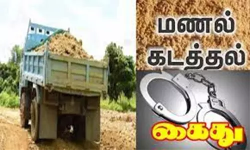 பாலாற்றில் மணல் கடத்தியவர் கைது