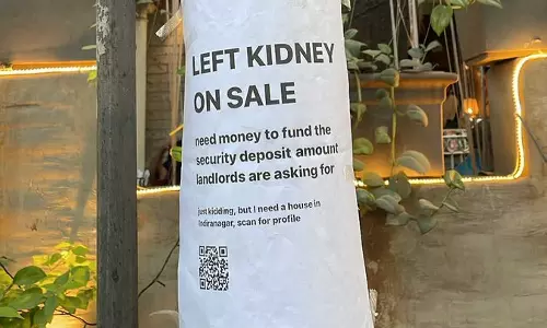 இடது கிட்னி விற்பனைக்கு.. வாடகை வீட்டிற்கு அட்வான்ஸ் கொடுக்க முடியாததால் நூதன விளம்பரம்- வைரலாகும் போஸ்டர்