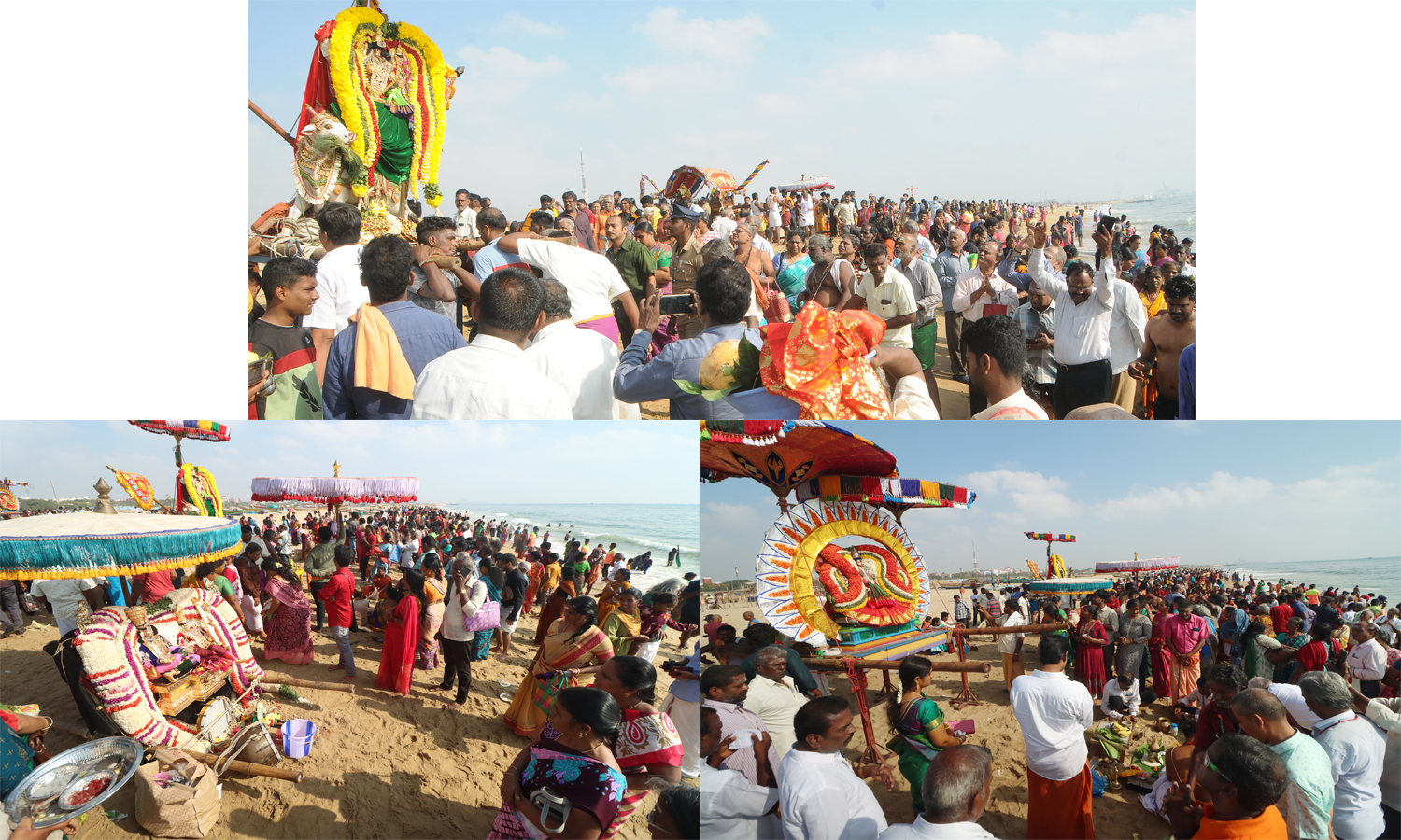 மாசி மகம்: மெரினா கடற்கரையில் இன்று காலை 50 கோவில்களின் சிலைகளுக்கு தீர்த்தவாரி