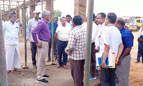 புதிய பஸ் நிலைய கட்டுமான பணிகள்; கூடுதல் தலைமை செயலாளர் ஆய்வு