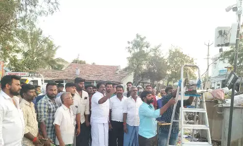 கே.வி.ஆர்.நகர் பகுதிகளில் 5 இடங்களில் கண்காணிப்பு கேமராக்கள் - கவுன்சிலர் தொடங்கி வைத்தார்