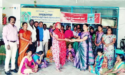 திருத்துறைப்பூண்டி  பாரதமாதா ஆதரவற்ற பெண்கள் இல்லத்தில் மகளிர் தினம் கொண்டாட்டம்