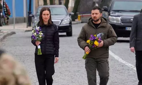 பின்லாந்து பிரதமர் சன்னா மரின் உக்ரைனுக்கு திடீர் பயணம்