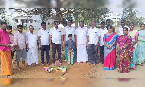 பல்லடம் மாணிக்காபுரத்தில் குடிநீர் விரிவாக்க பணிகளுக்காக பூமிபூஜை