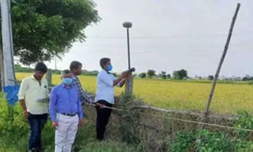 காங்கயம் அருகே கோவில் நிலத்தில் எல்லை கற்கள் நடும் பணி தீவிரம்