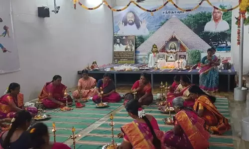 குமாரபாளையத்தில் உலக நன்மை வேண்டி 108 திருவிளக்கு பூஜை