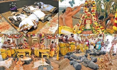 ஸ்ரீ பத்மாவதி தாயார் சிலை இன்று காலை பிரதிஷ்டை: நாளை கும்பாபிஷேகம்