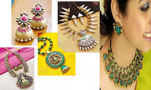 தங்க நகைகளுக்கு மாற்றாக டெரகோட்டா நகைகளை விரும்பும் பெண்கள்...