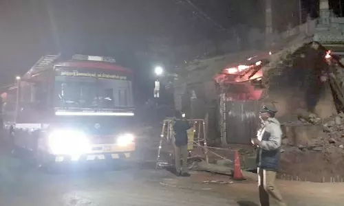 திடீரென பற்றி எரிந்த ஓட்டல்- பரபரப்பு